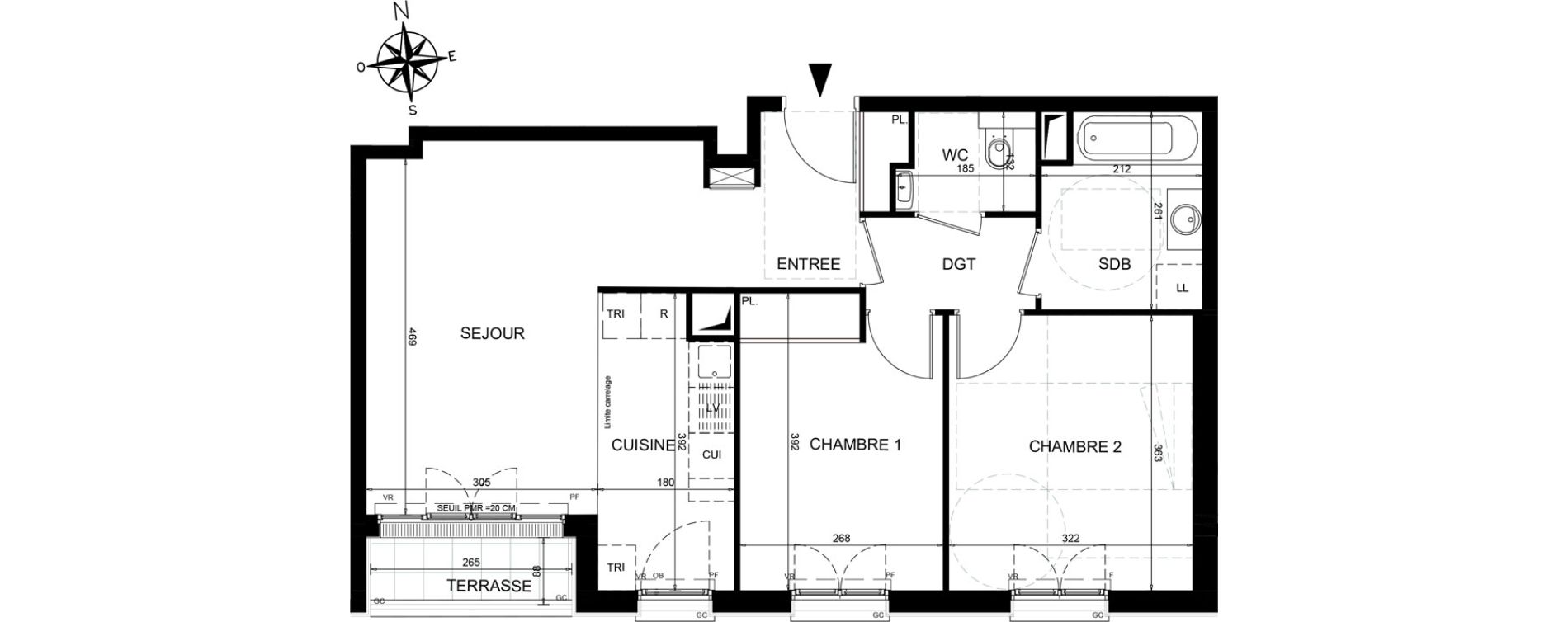 Appartement T3 de 61,04 m2 &agrave; Ch&acirc;tenay-Malabry Lavall&eacute;e
