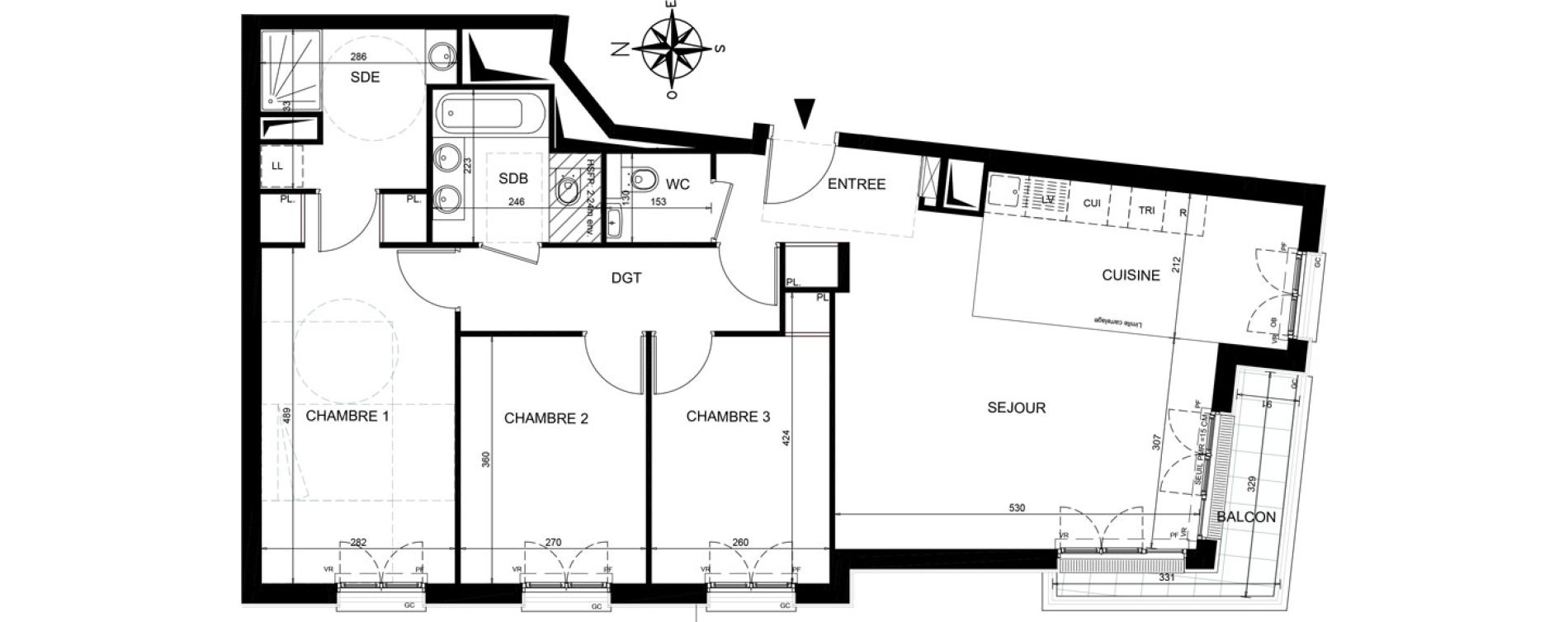 Appartement T4 de 87,64 m2 &agrave; Ch&acirc;tenay-Malabry Lavall&eacute;e