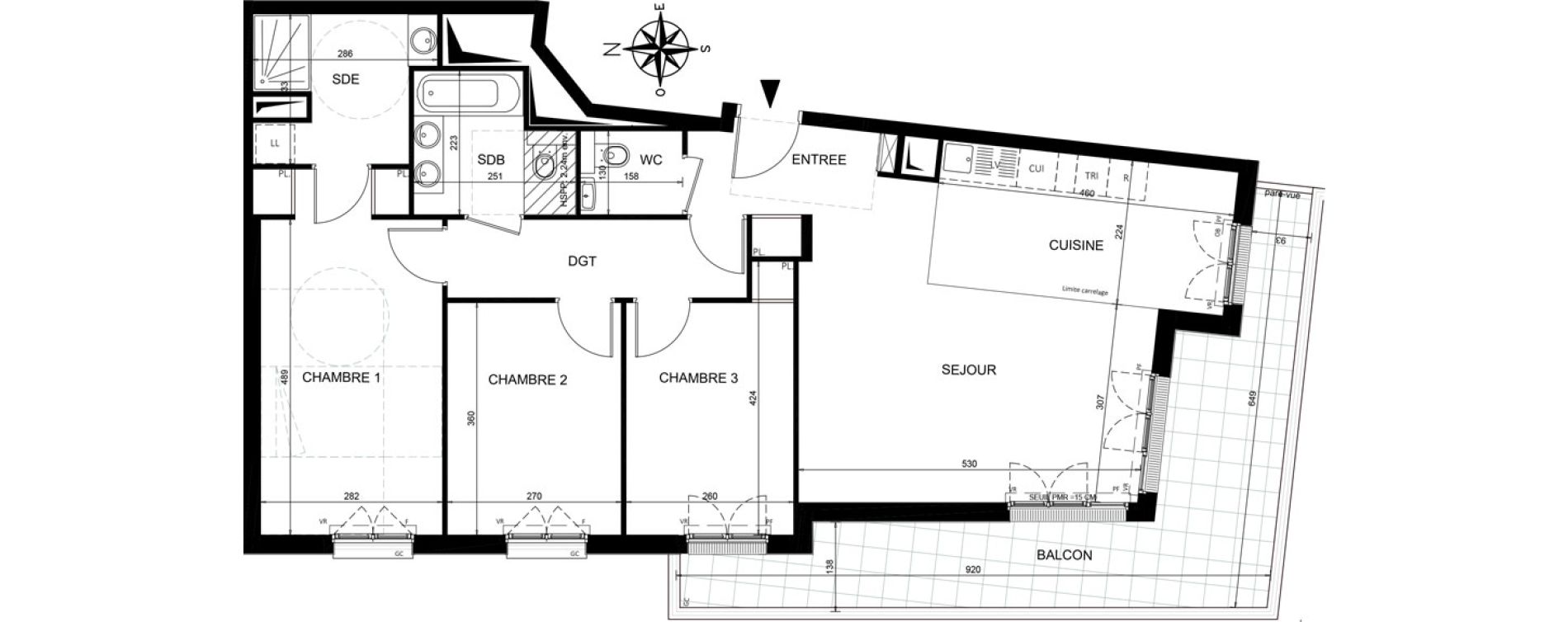 Appartement T4 de 88,43 m2 &agrave; Ch&acirc;tenay-Malabry Lavall&eacute;e