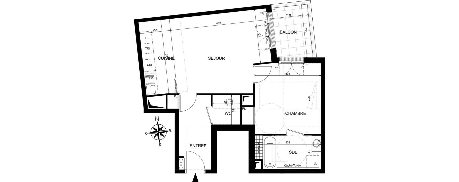 Appartement T2 de 50,55 m2 &agrave; Ch&acirc;tenay-Malabry Lavall&eacute;e
