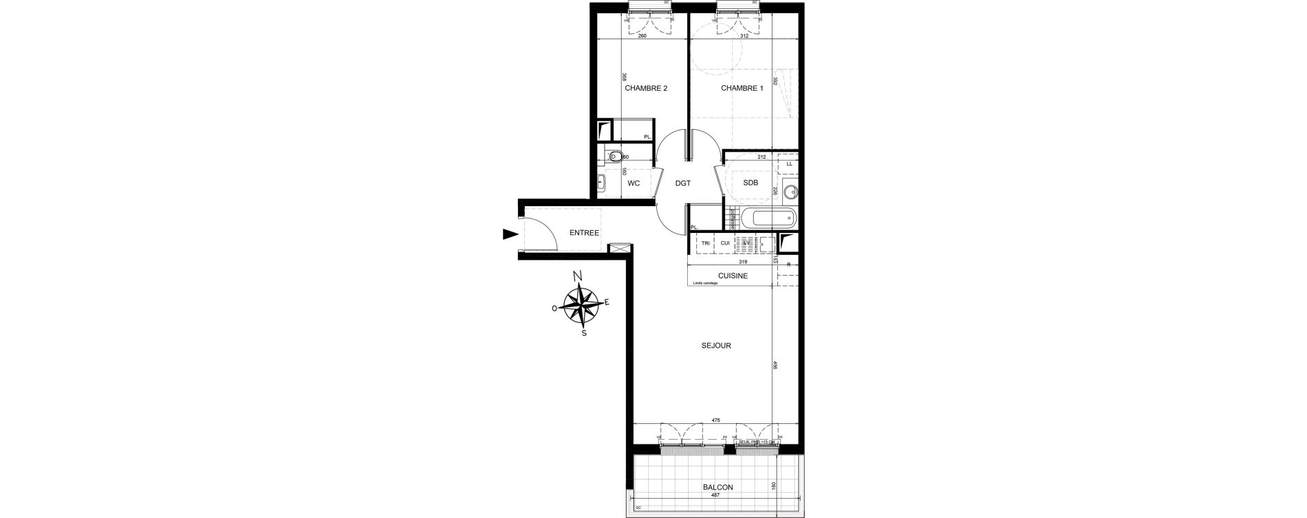 Appartement T3 de 66,33 m2 &agrave; Ch&acirc;tenay-Malabry Lavall&eacute;e