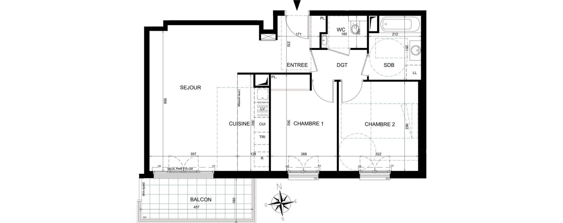 Appartement T3 de 64,18 m2 &agrave; Ch&acirc;tenay-Malabry Lavall&eacute;e