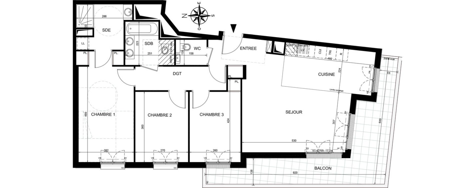 Appartement T4 de 88,44 m2 &agrave; Ch&acirc;tenay-Malabry Lavall&eacute;e