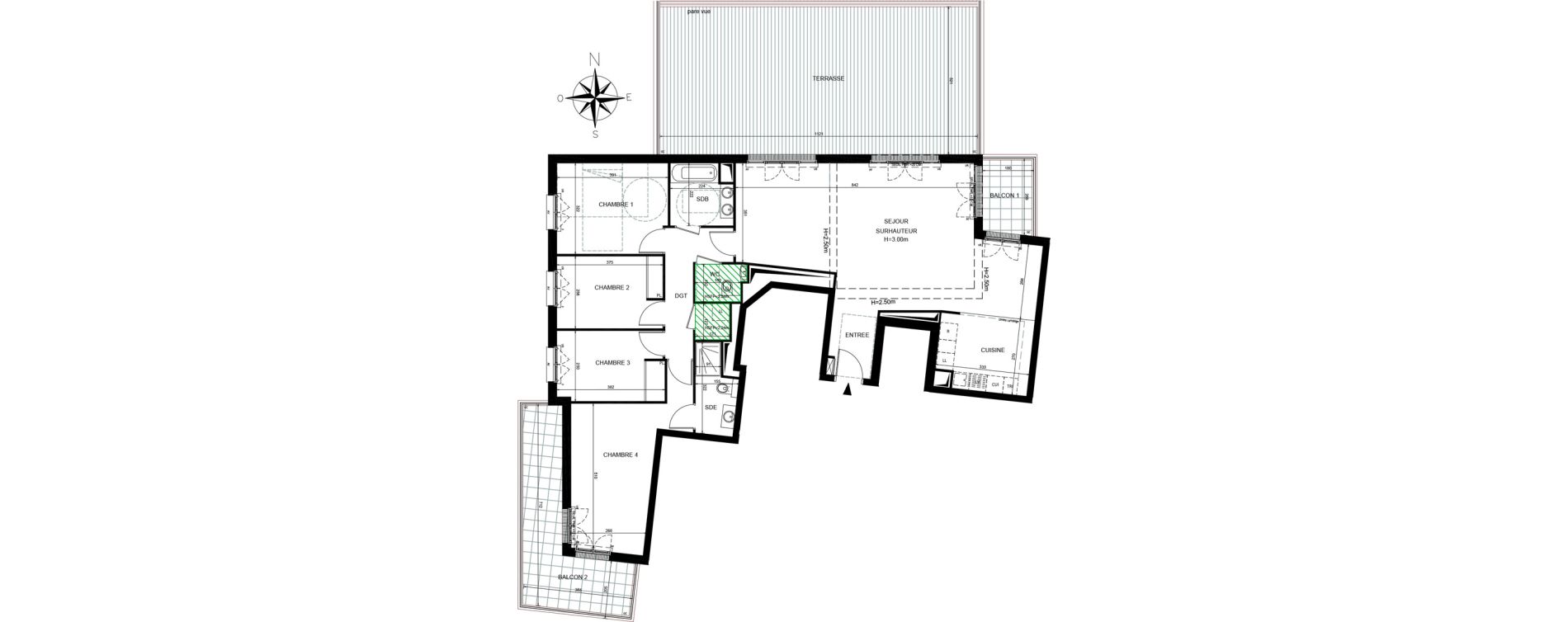 Appartement T5 de 124,51 m2 &agrave; Ch&acirc;tenay-Malabry Lavall&eacute;e