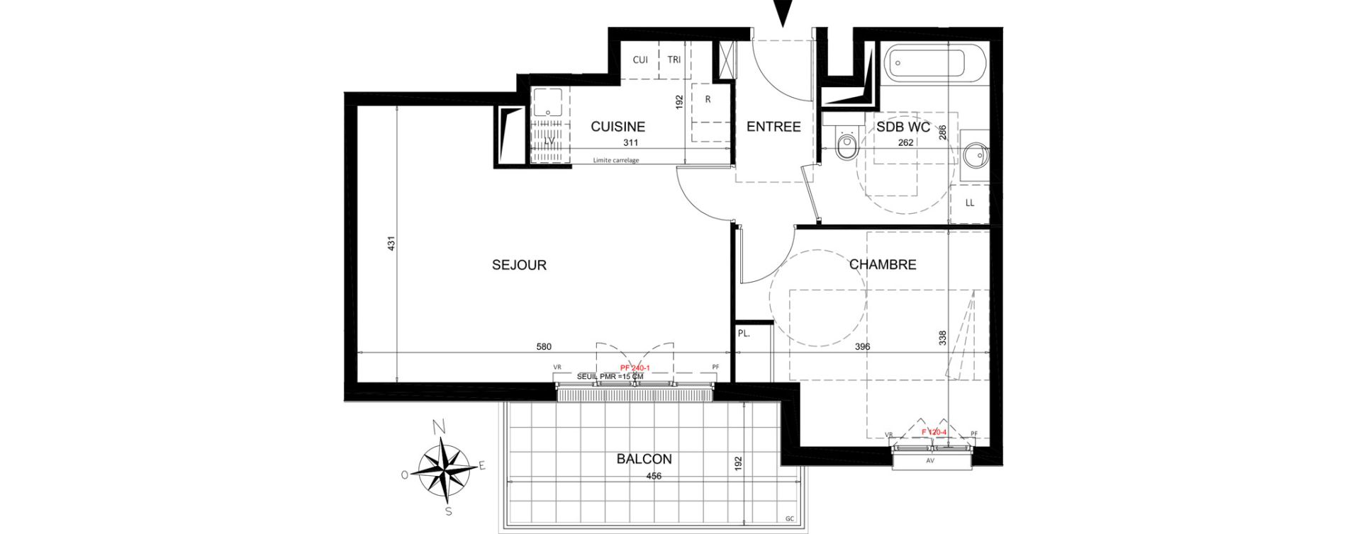 Appartement T2 de 48,76 m2 &agrave; Ch&acirc;tenay-Malabry Lavall&eacute;e