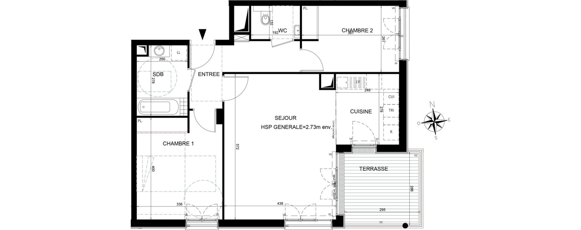 Appartement T3 de 69,80 m2 &agrave; Ch&acirc;tenay-Malabry Lavall&eacute;e