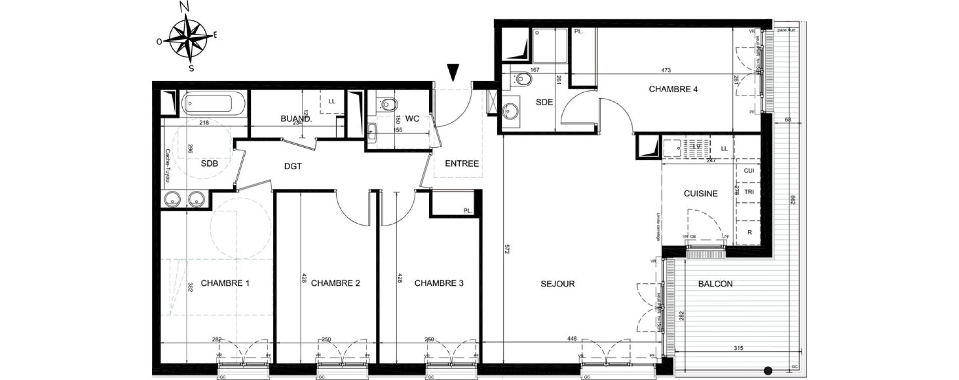 Appartement T5 de 99,98 m2 &agrave; Ch&acirc;tenay-Malabry Lavall&eacute;e