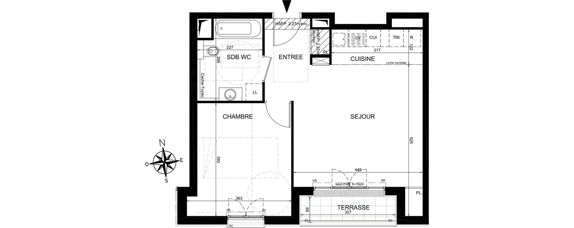 Appartement T2 de 47,03 m2 &agrave; Ch&acirc;tenay-Malabry Lavall&eacute;e