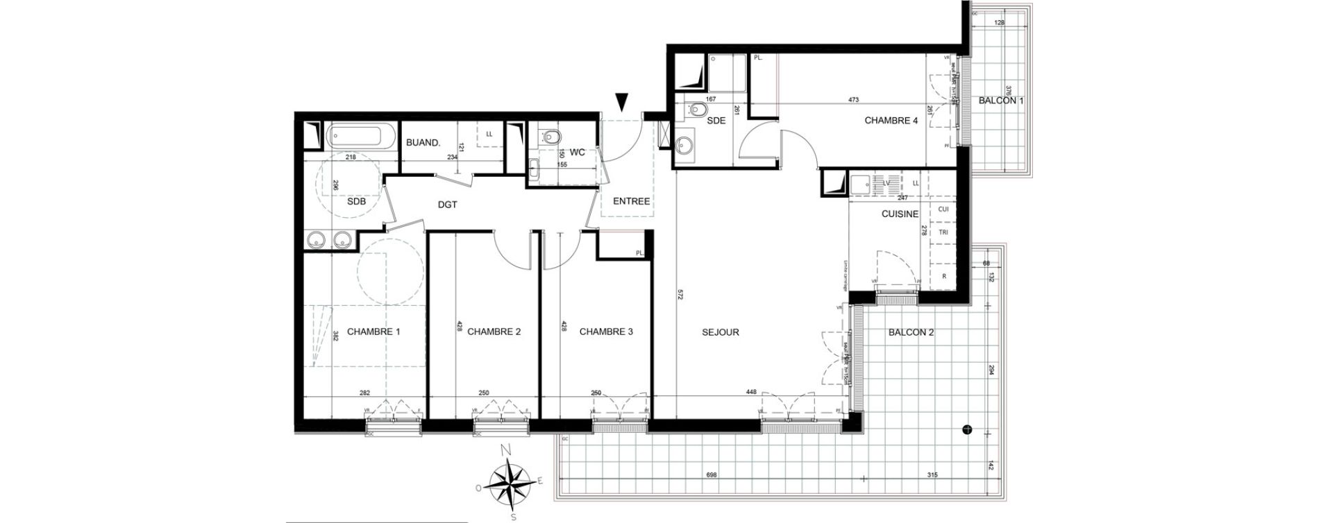 Appartement T5 de 100,00 m2 &agrave; Ch&acirc;tenay-Malabry Lavall&eacute;e