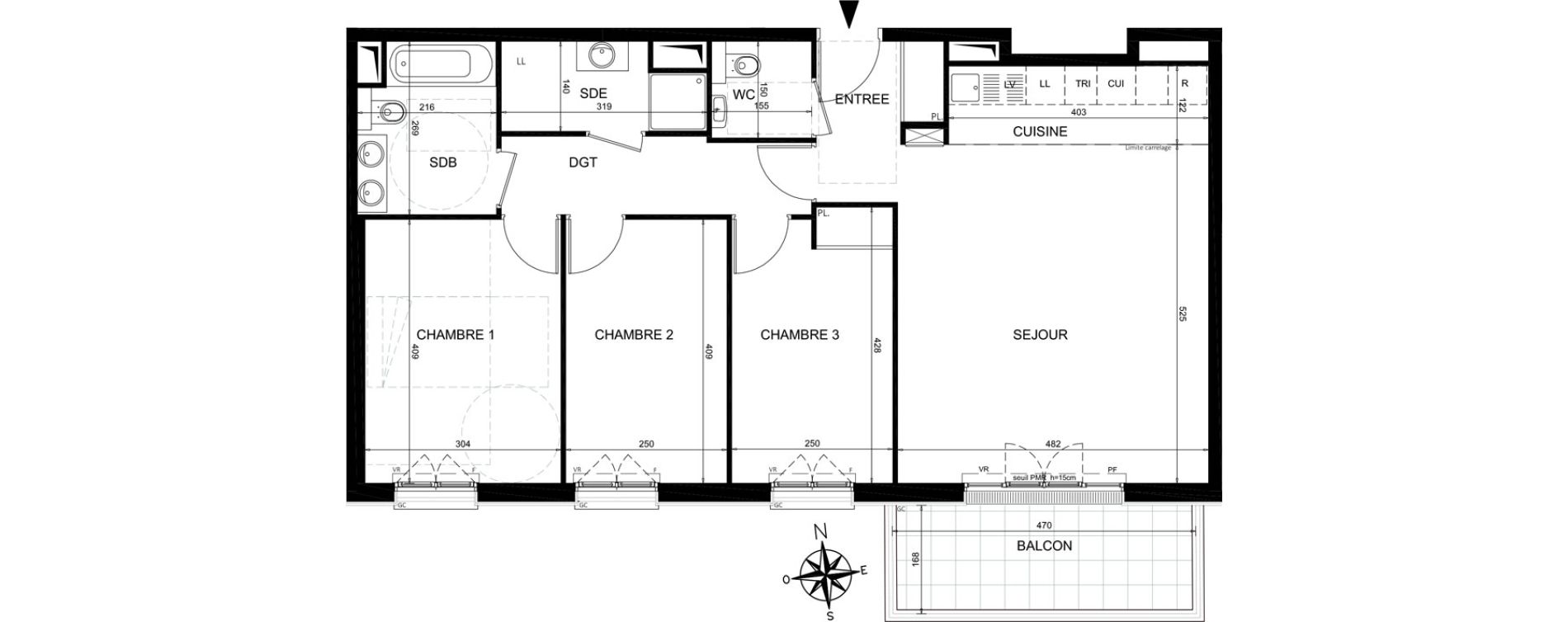 Appartement T4 de 84,91 m2 &agrave; Ch&acirc;tenay-Malabry Lavall&eacute;e