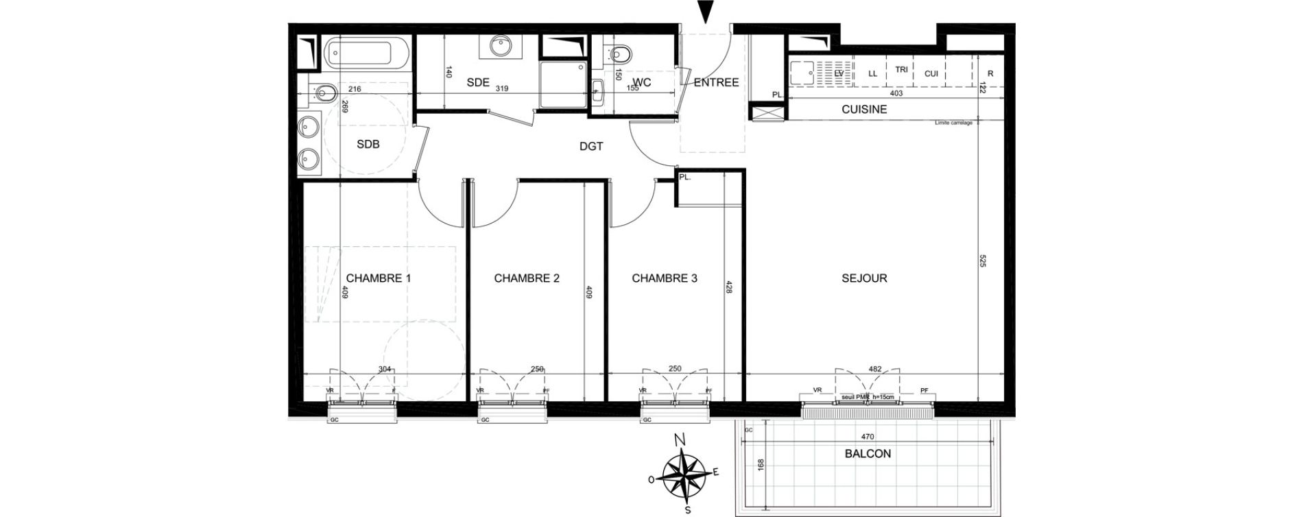 Appartement T4 de 84,90 m2 &agrave; Ch&acirc;tenay-Malabry Lavall&eacute;e