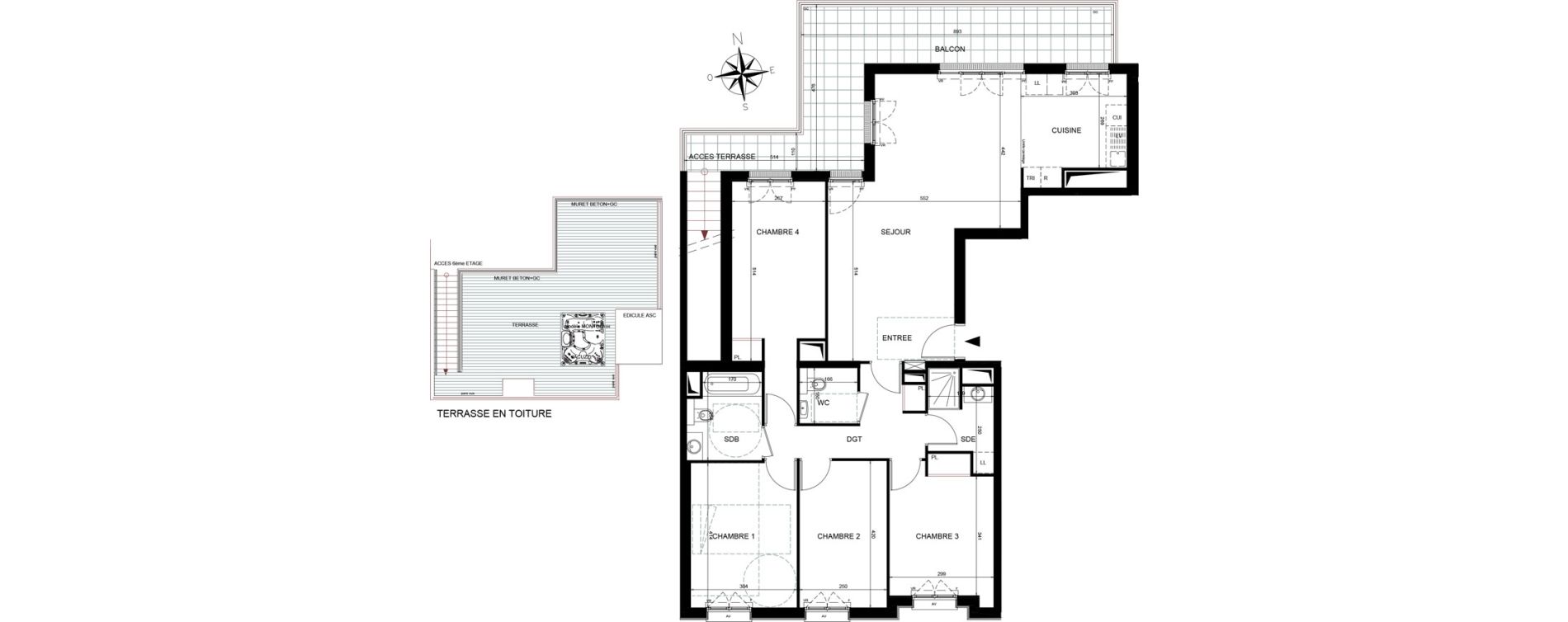 Appartement T5 de 111,36 m2 &agrave; Ch&acirc;tenay-Malabry Lavall&eacute;e