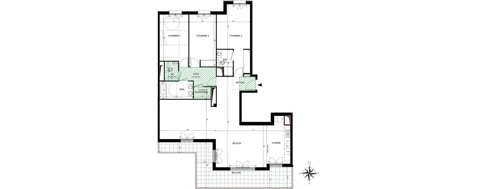 Appartement T4 de 125,86 m2 &agrave; Ch&acirc;tenay-Malabry Lavall&eacute;e