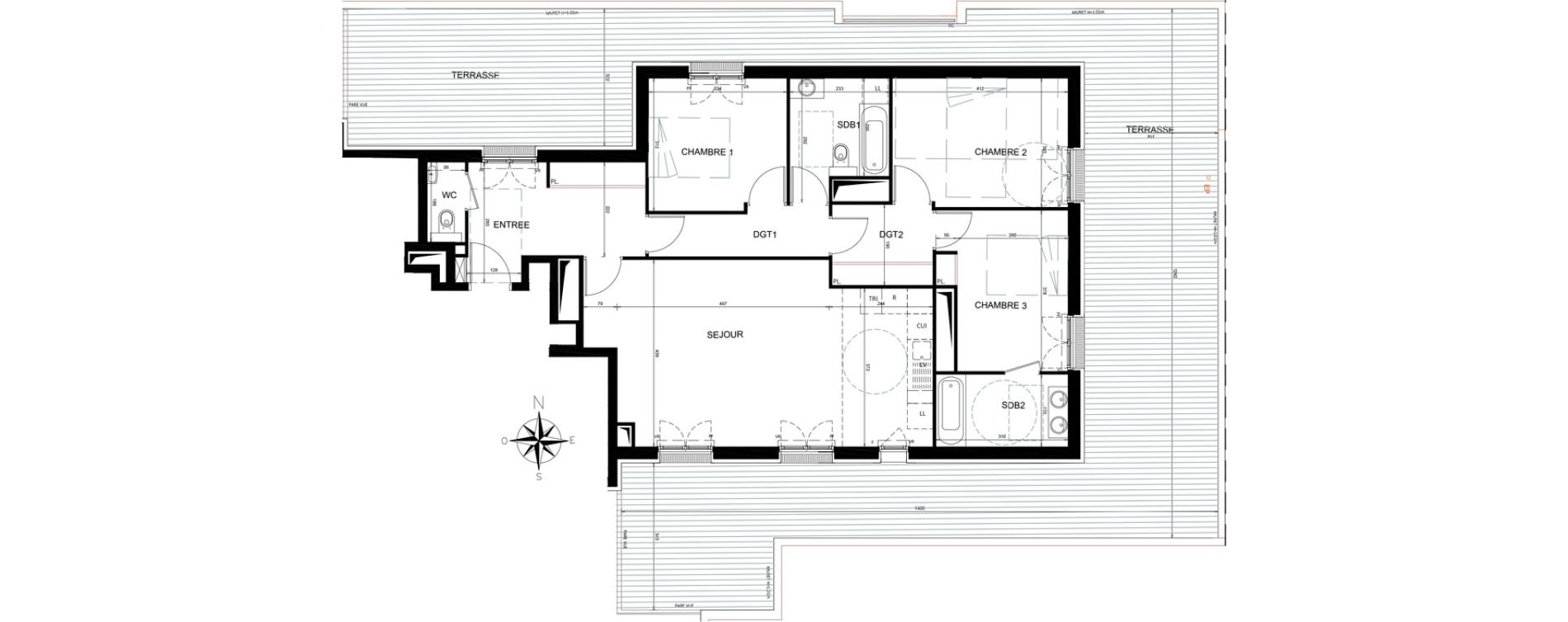 Appartement T4 de 97,15 m2 &agrave; Ch&acirc;tenay-Malabry Lavall&eacute;e