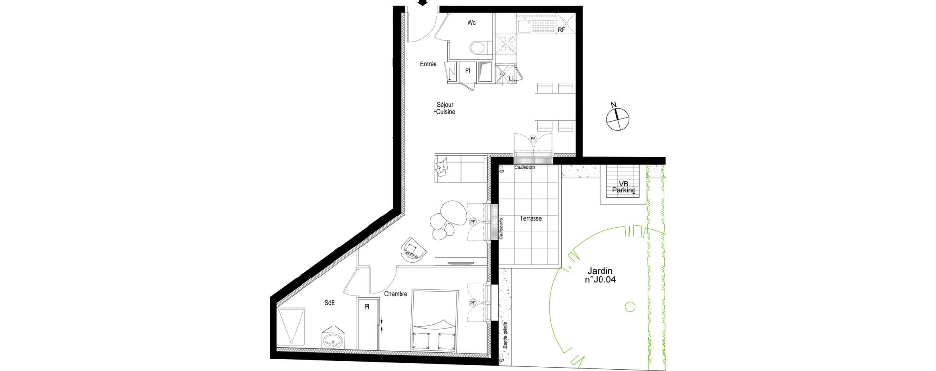 Appartement T2 de 46,07 m2 &agrave; Ch&acirc;tenay-Malabry Faulotte