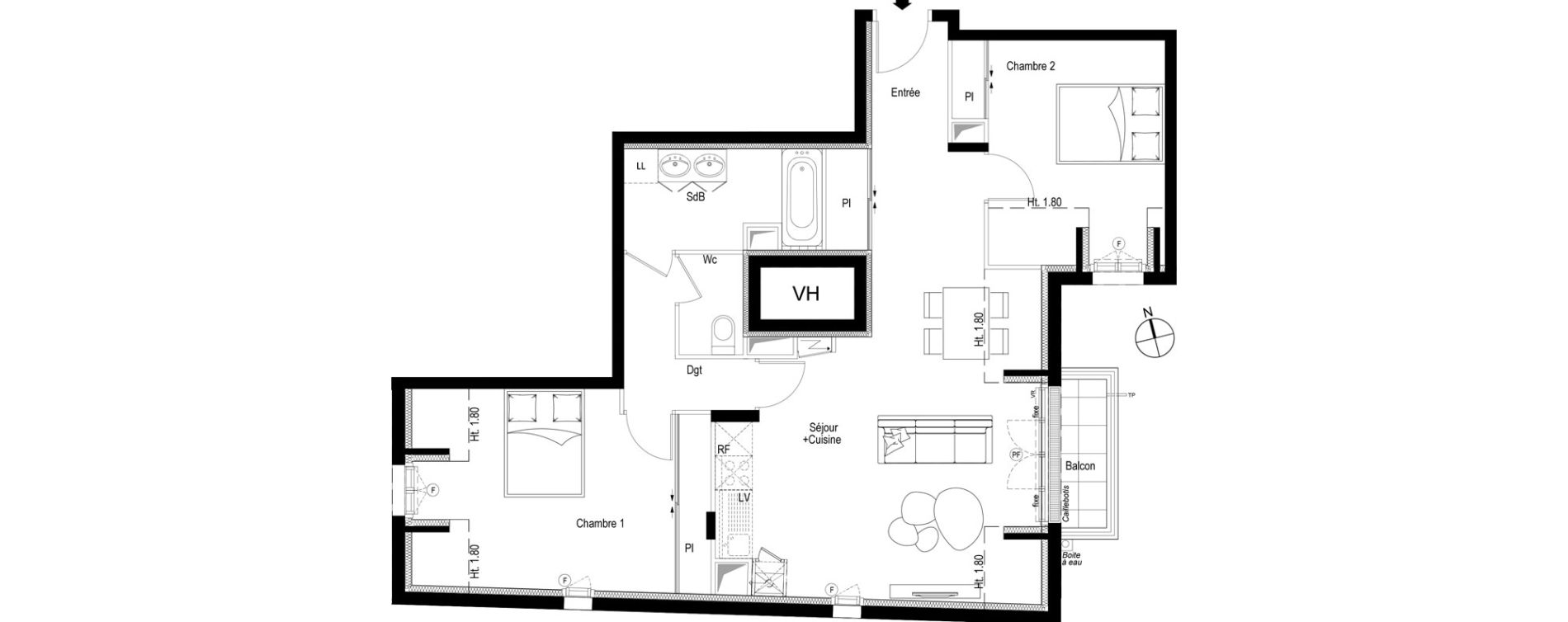Appartement T3 de 71,05 m2 &agrave; Ch&acirc;tenay-Malabry Faulotte