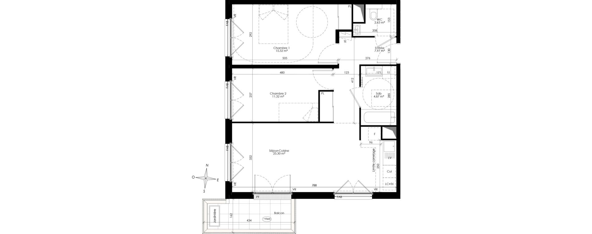 Appartement T3 de 67,63 m2 &agrave; Ch&acirc;tenay-Malabry Lavall&eacute;e