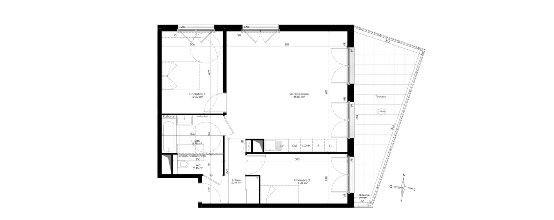 Appartement T3 de 73,08 m2 &agrave; Ch&acirc;tenay-Malabry Lavall&eacute;e