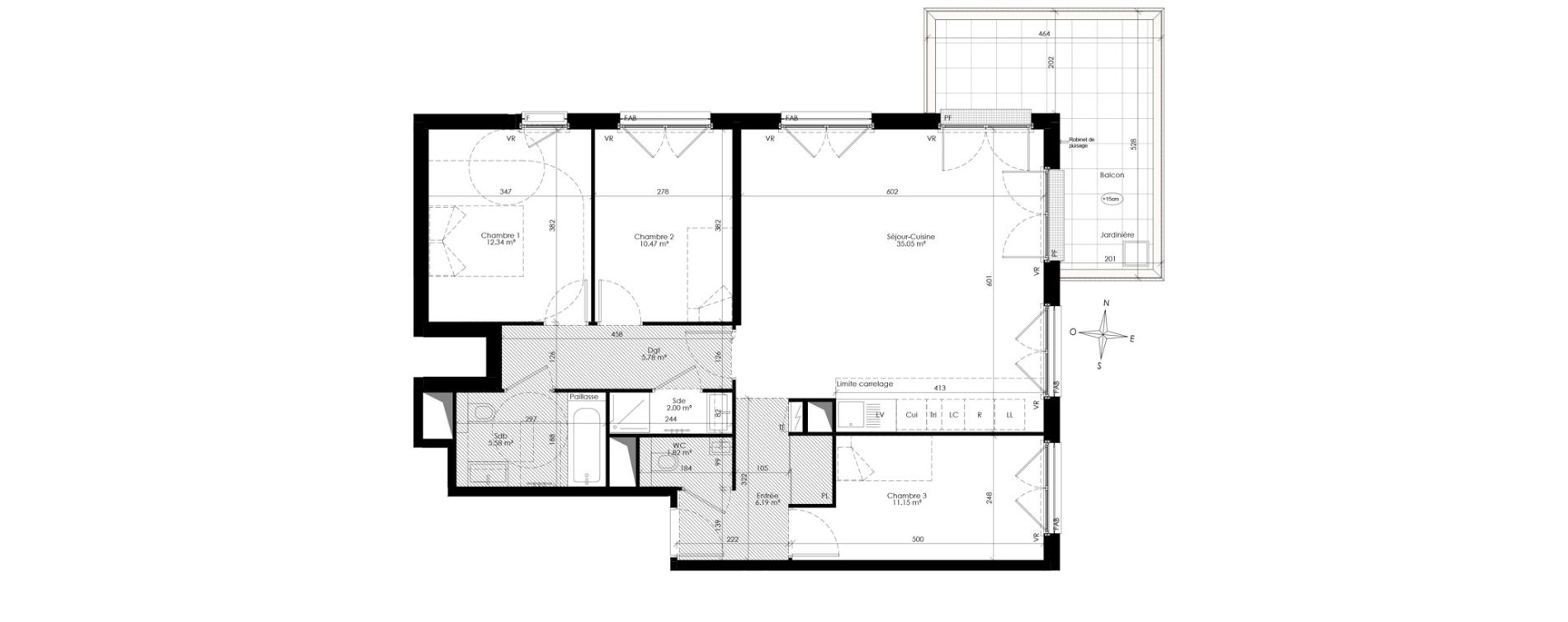 Appartement T4 de 90,36 m2 &agrave; Ch&acirc;tenay-Malabry Lavall&eacute;e