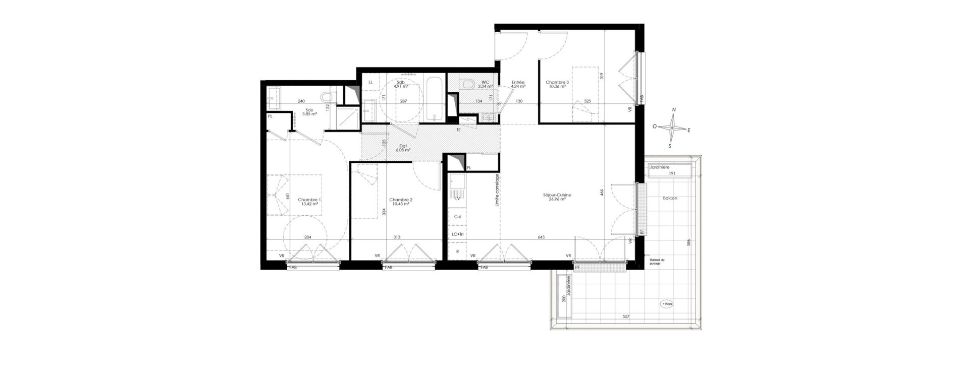 Appartement T4 de 82,58 m2 &agrave; Ch&acirc;tenay-Malabry Lavall&eacute;e
