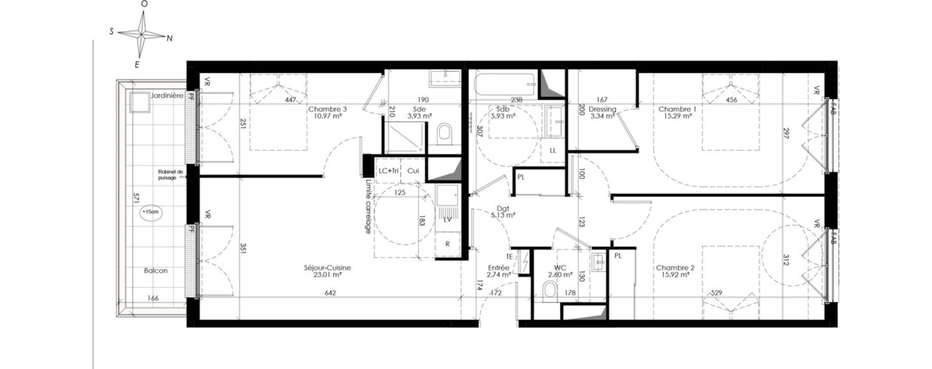 Appartement T4 de 88,85 m2 &agrave; Ch&acirc;tenay-Malabry Lavall&eacute;e