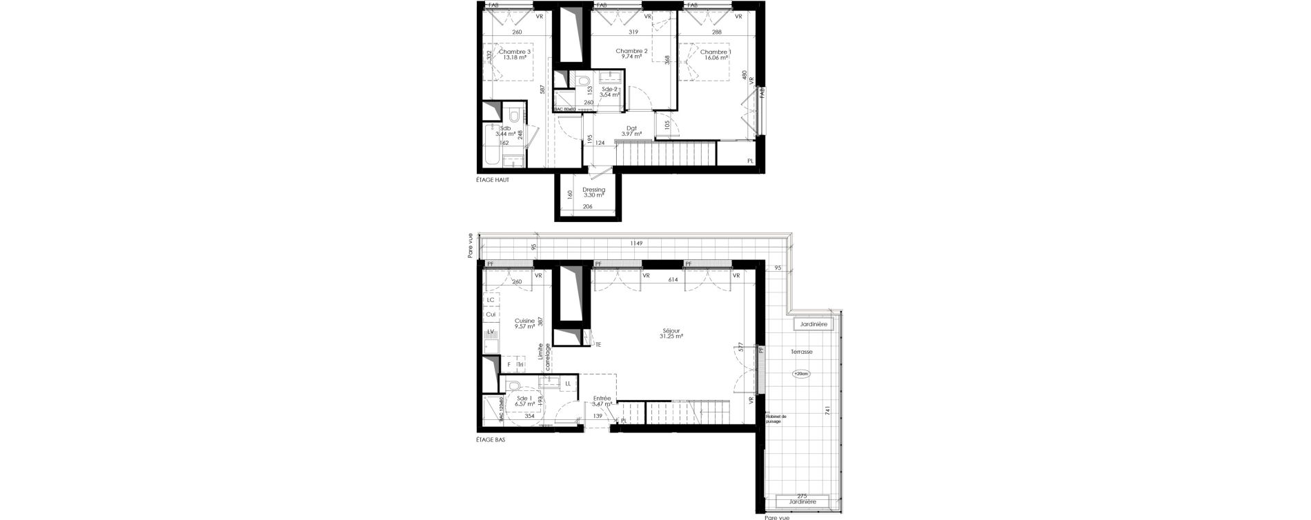 Duplex T4 de 104,24 m2 &agrave; Ch&acirc;tenay-Malabry Lavall&eacute;e