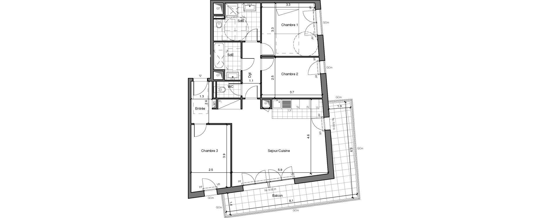 Appartement T4 de 79,09 m2 &agrave; Ch&acirc;tenay-Malabry Lavall&eacute;e