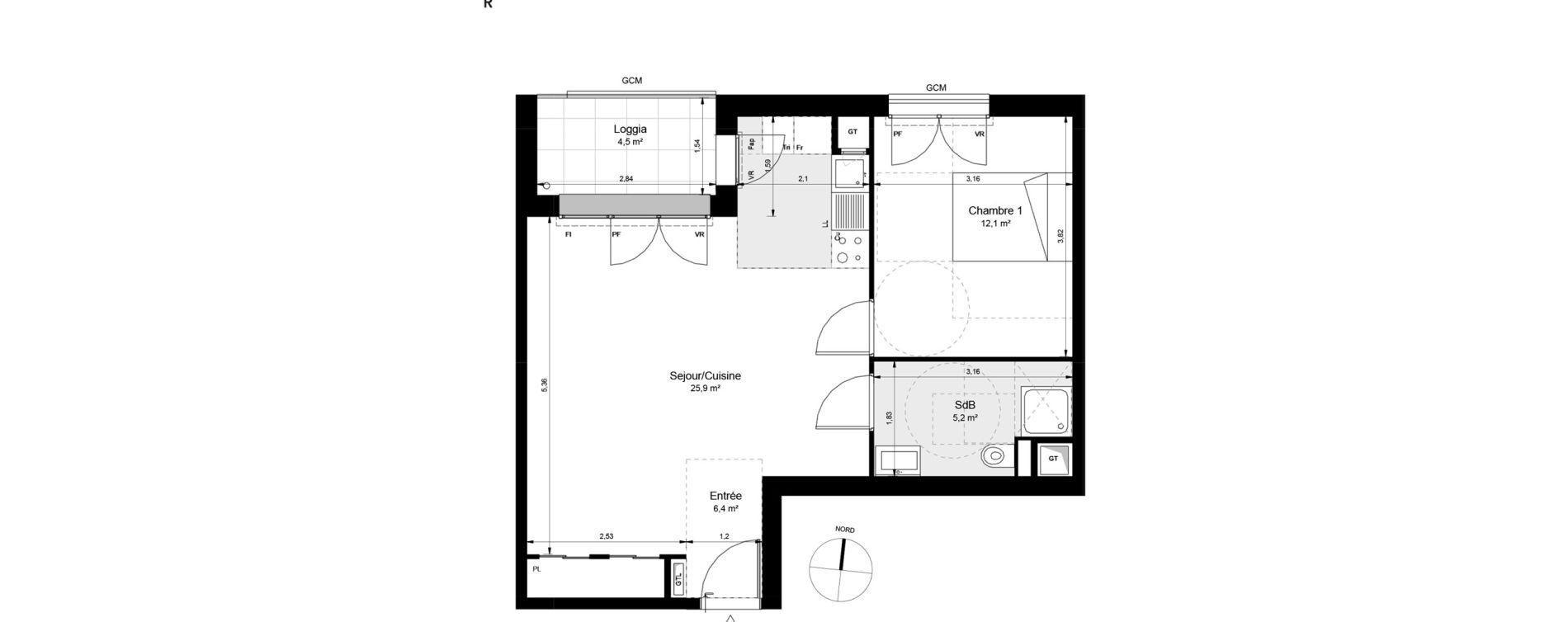 Appartement T2 de 49,60 m2 &agrave; Ch&acirc;tenay-Malabry Lavall&eacute;e