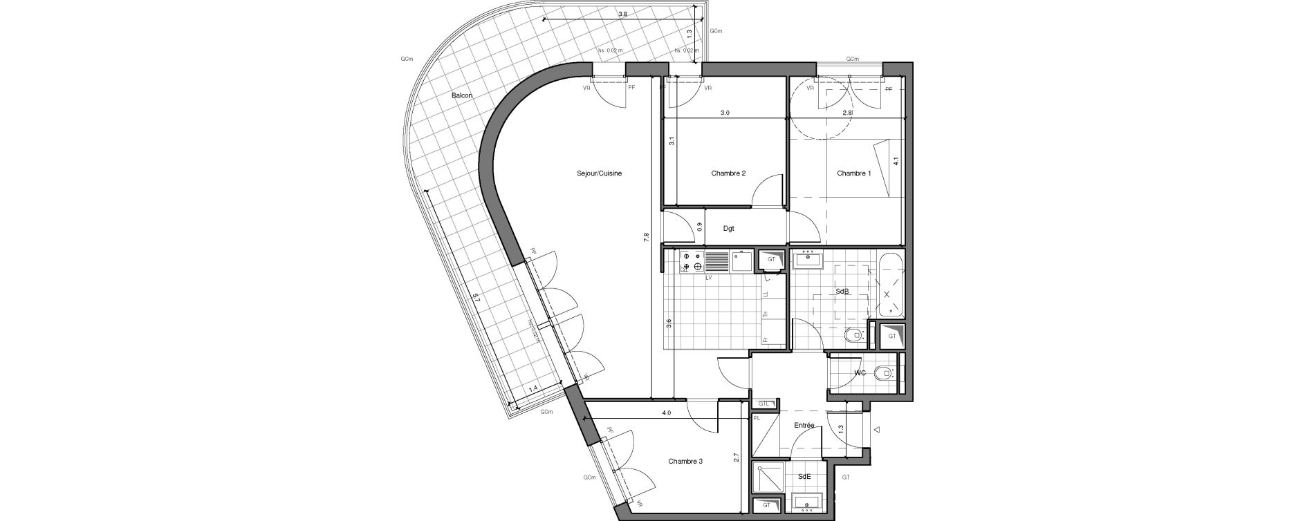 Appartement T4 de 81,73 m2 &agrave; Ch&acirc;tenay-Malabry Lavall&eacute;e