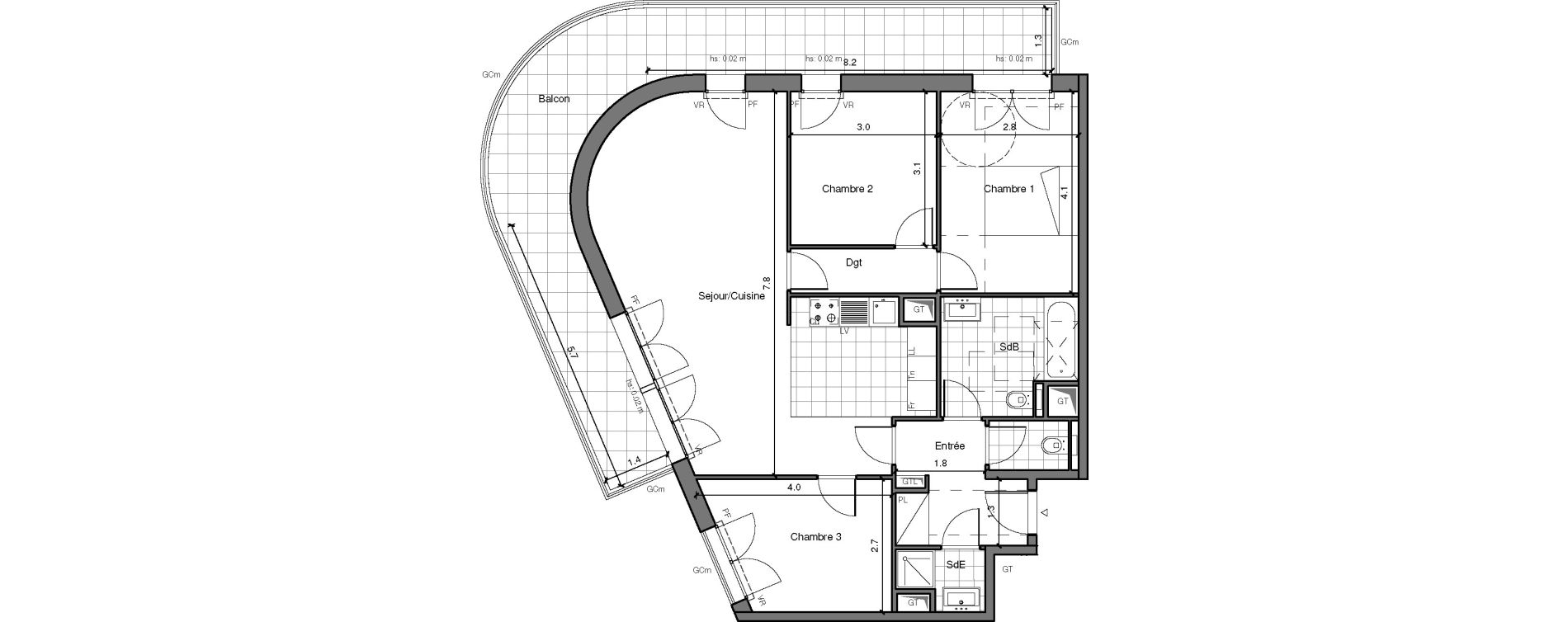 Appartement T4 de 81,73 m2 &agrave; Ch&acirc;tenay-Malabry Lavall&eacute;e