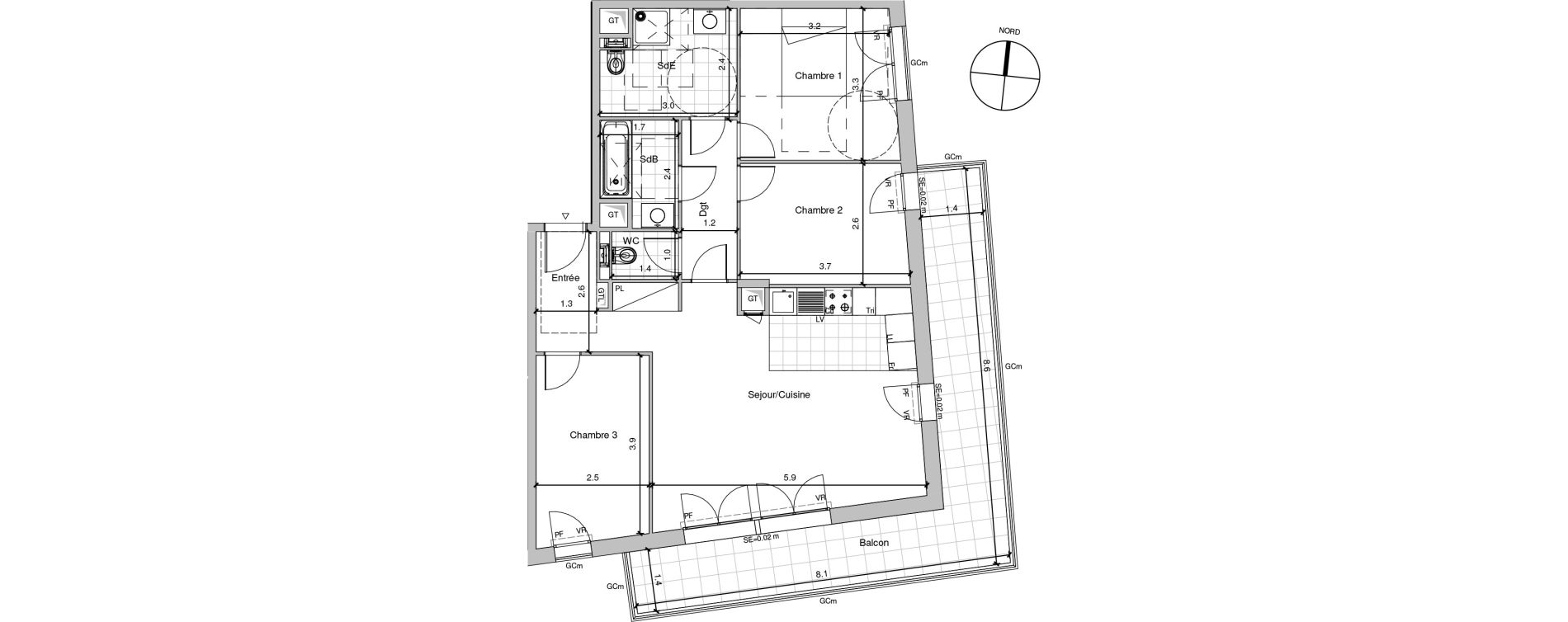 Appartement T4 de 79,02 m2 &agrave; Ch&acirc;tenay-Malabry Lavall&eacute;e