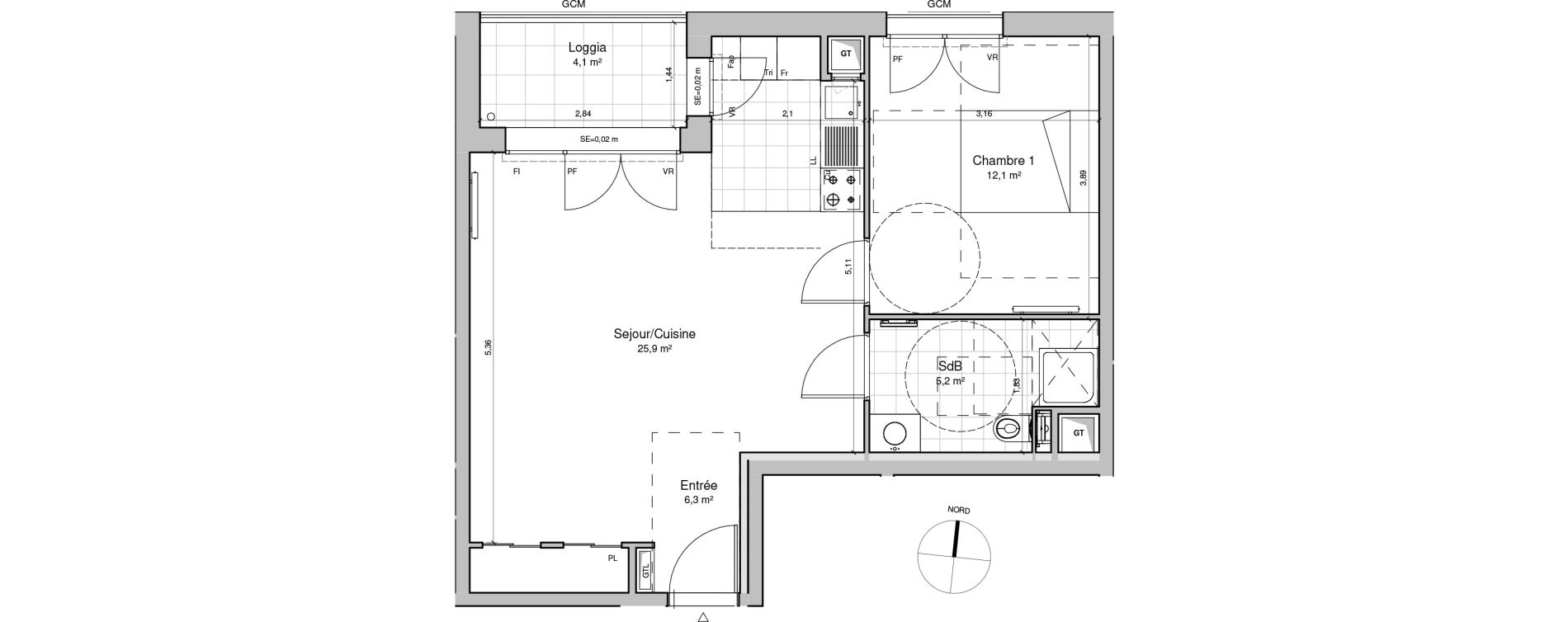 Appartement T2 de 49,40 m2 &agrave; Ch&acirc;tenay-Malabry Lavall&eacute;e