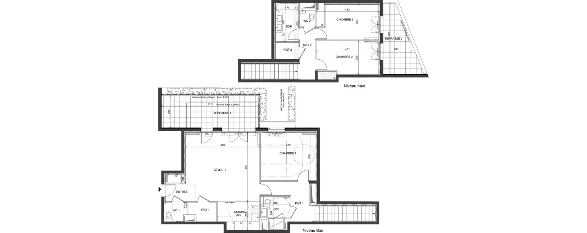 Duplex T4 de 104,65 m2 &agrave; Ch&acirc;tenay-Malabry Robinson