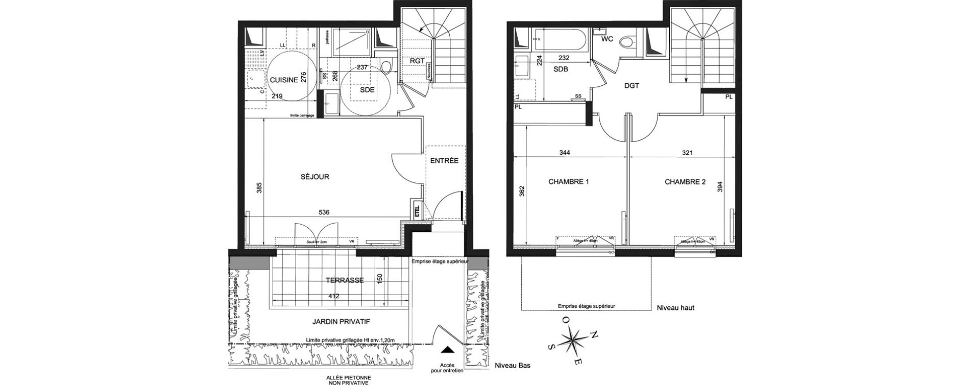 Duplex T3 de 76,00 m2 &agrave; Ch&acirc;tenay-Malabry Robinson