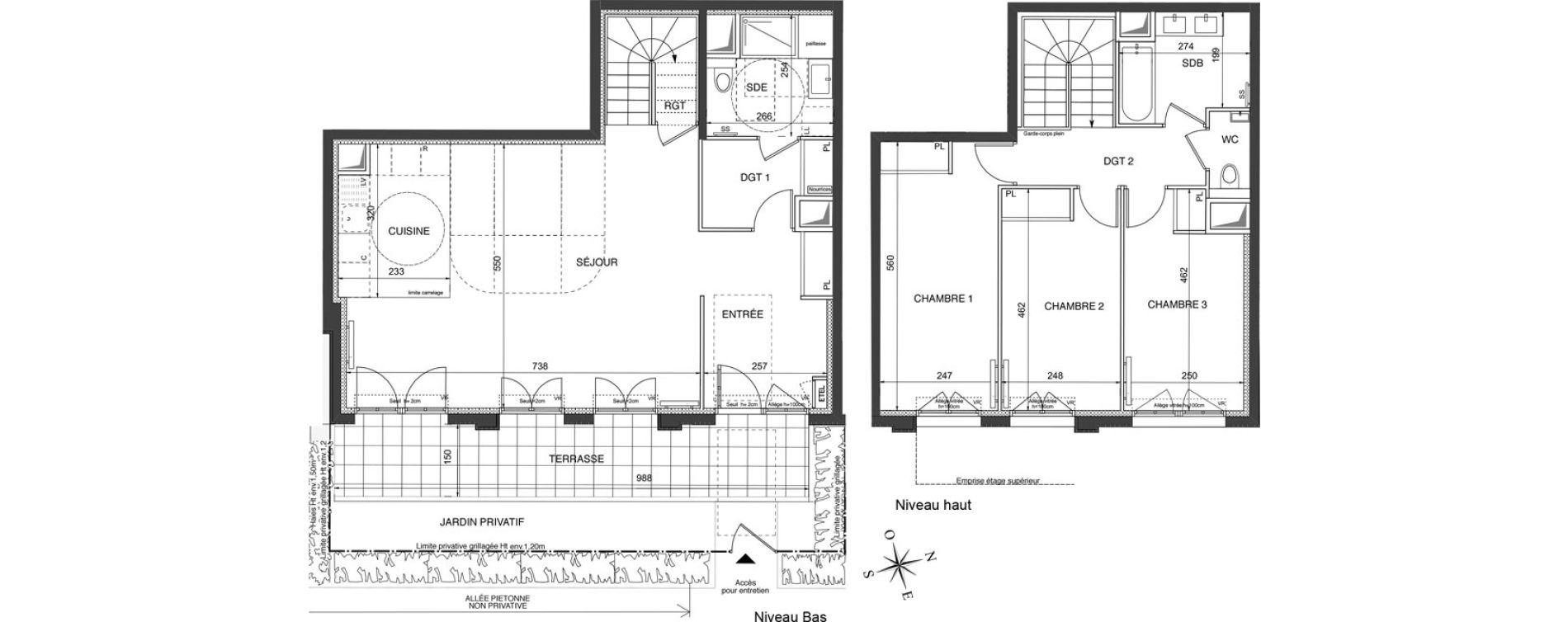 Duplex T4 de 109,75 m2 &agrave; Ch&acirc;tenay-Malabry Robinson