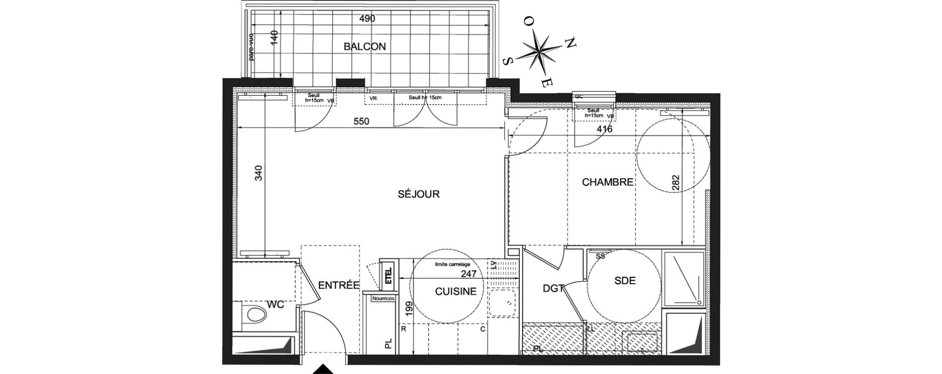 Appartement T2 de 47,90 m2 &agrave; Ch&acirc;tenay-Malabry Robinson