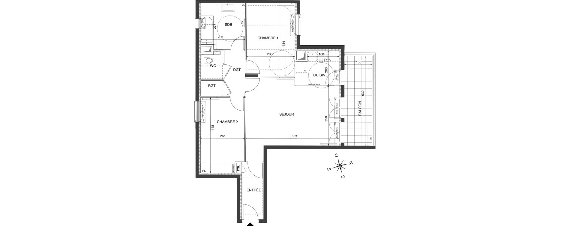 Appartement T3 de 68,45 m2 &agrave; Ch&acirc;tenay-Malabry Robinson