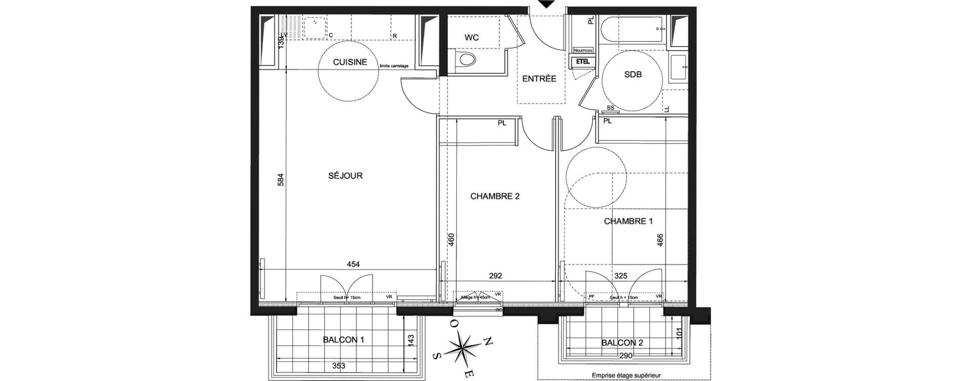 Appartement T3 de 73,60 m2 &agrave; Ch&acirc;tenay-Malabry Robinson