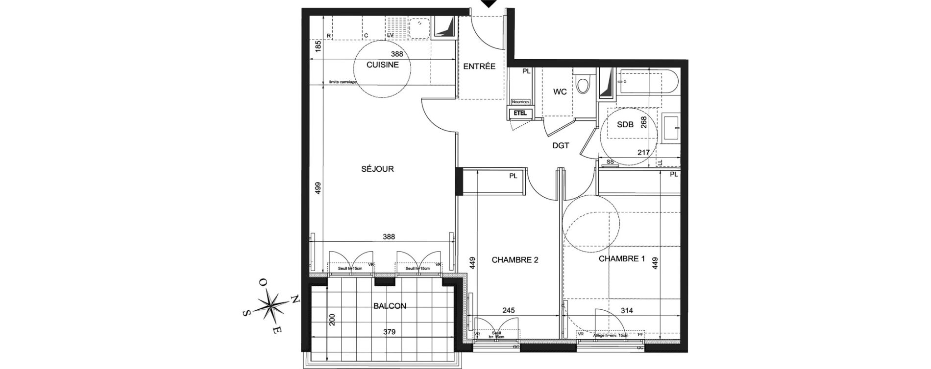 Appartement T3 de 67,80 m2 &agrave; Ch&acirc;tenay-Malabry Robinson