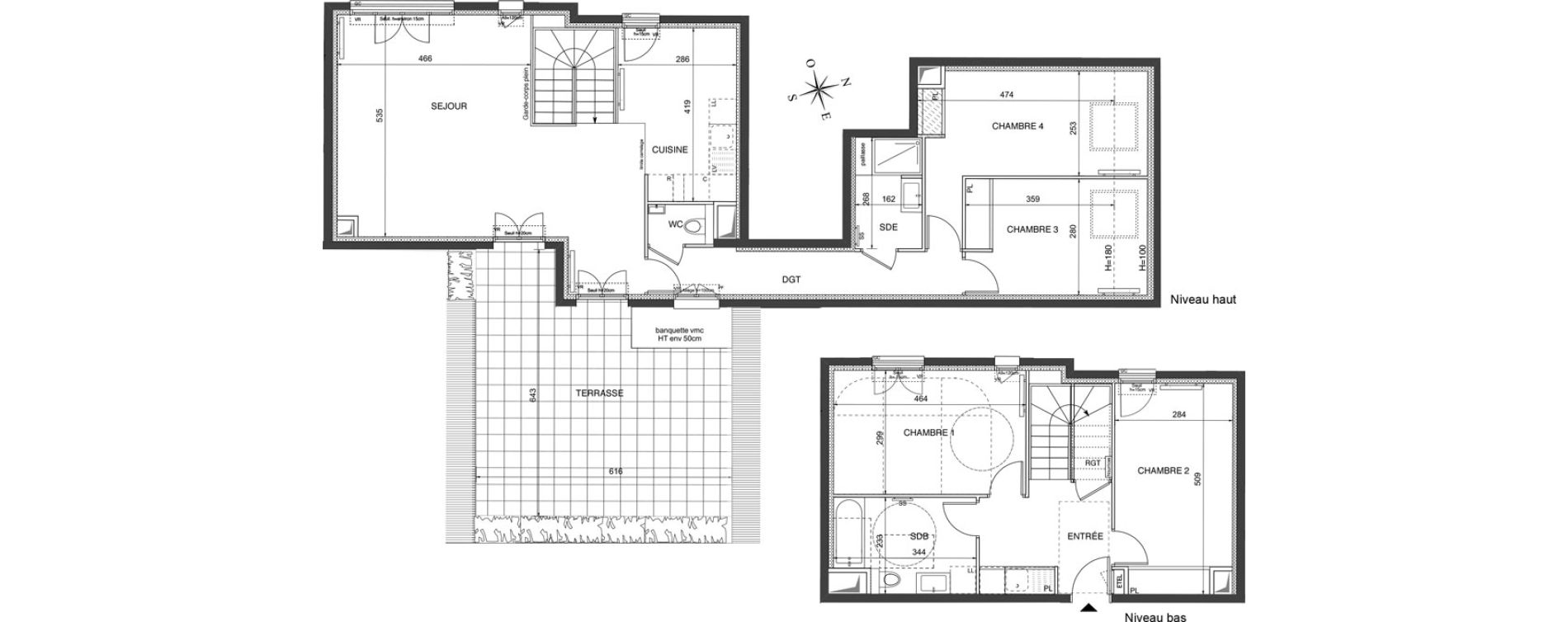 Duplex T5 de 125,80 m2 &agrave; Ch&acirc;tenay-Malabry Robinson