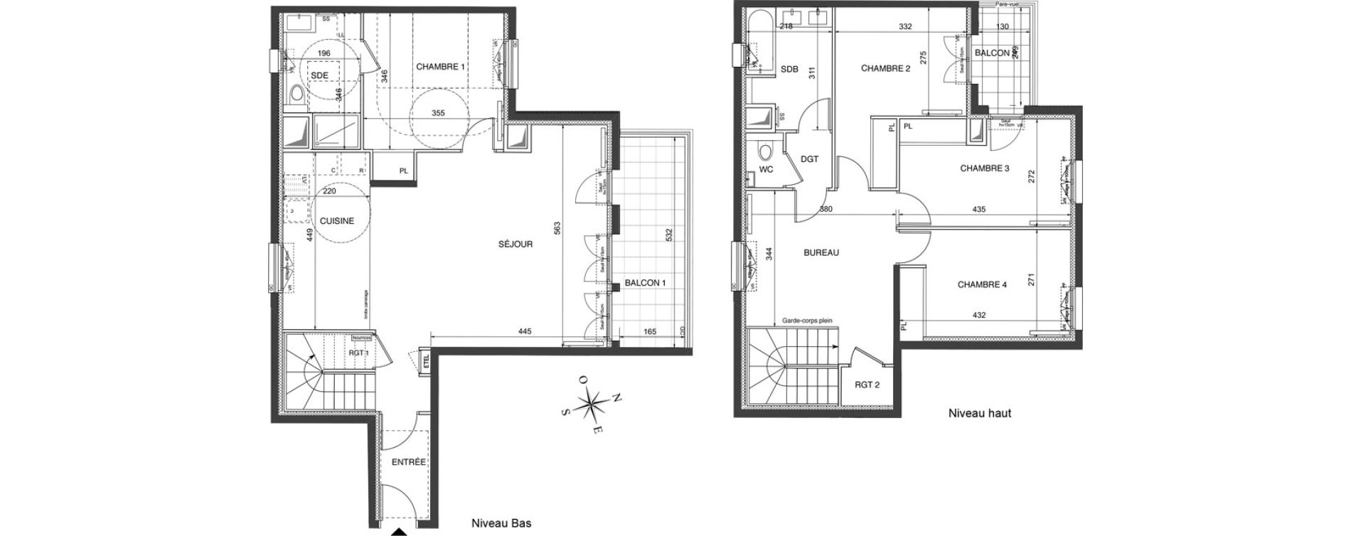 Duplex T5 de 124,50 m2 &agrave; Ch&acirc;tenay-Malabry Robinson