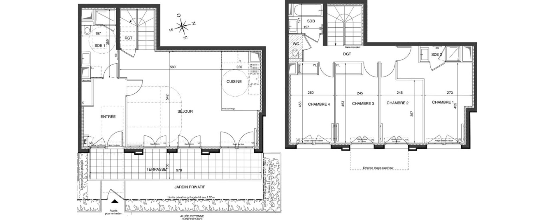 Duplex T5 de 115,25 m2 &agrave; Ch&acirc;tenay-Malabry Robinson