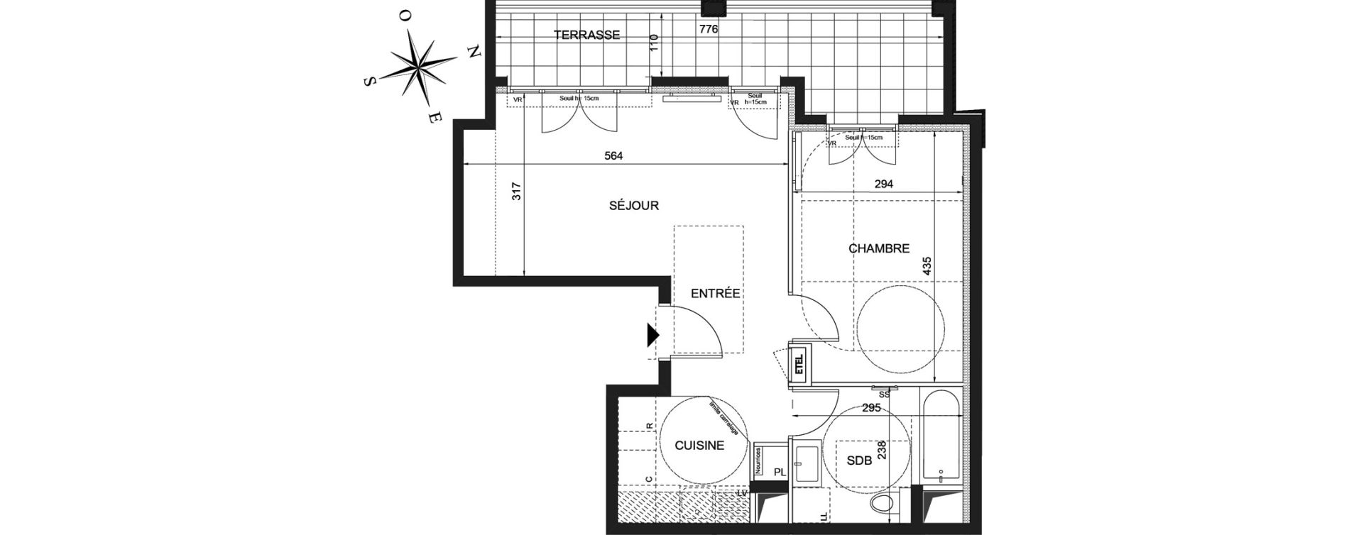 Appartement T2 de 46,70 m2 &agrave; Ch&acirc;tenay-Malabry Robinson