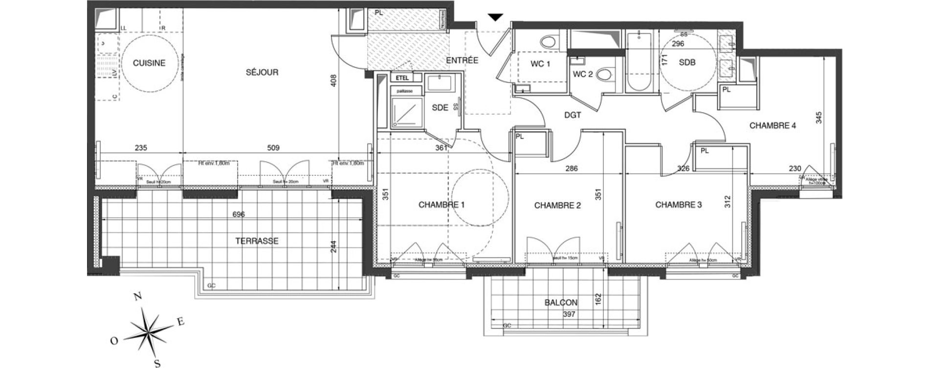 Appartement T5 de 97,20 m2 &agrave; Ch&acirc;tenay-Malabry Robinson