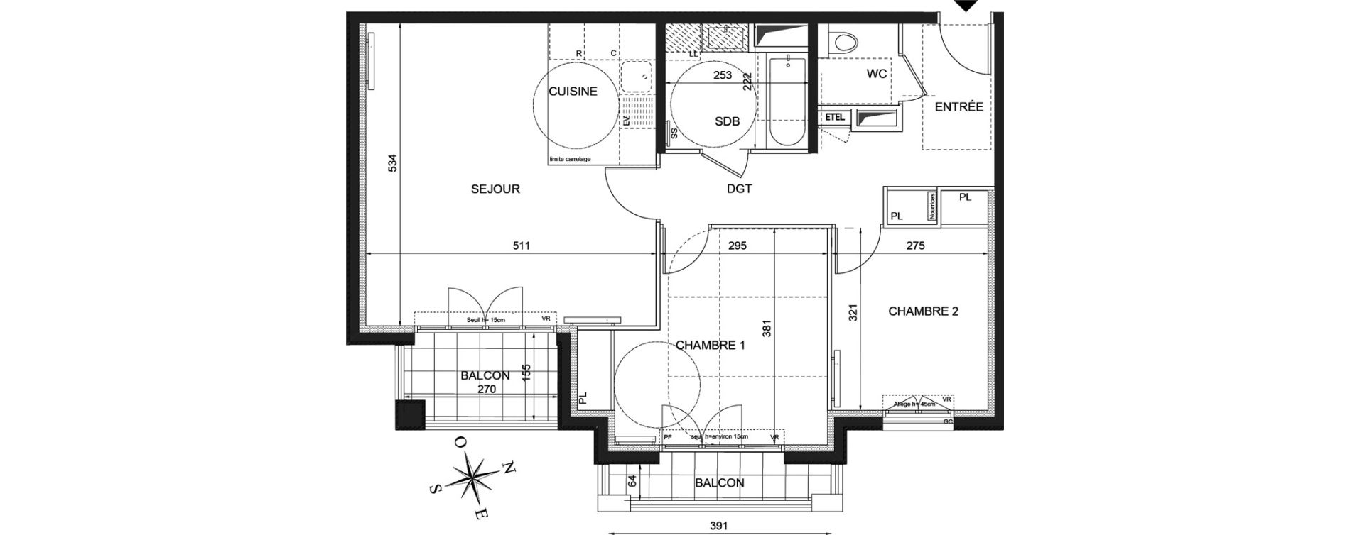 Appartement T3 de 68,30 m2 &agrave; Ch&acirc;tenay-Malabry Robinson