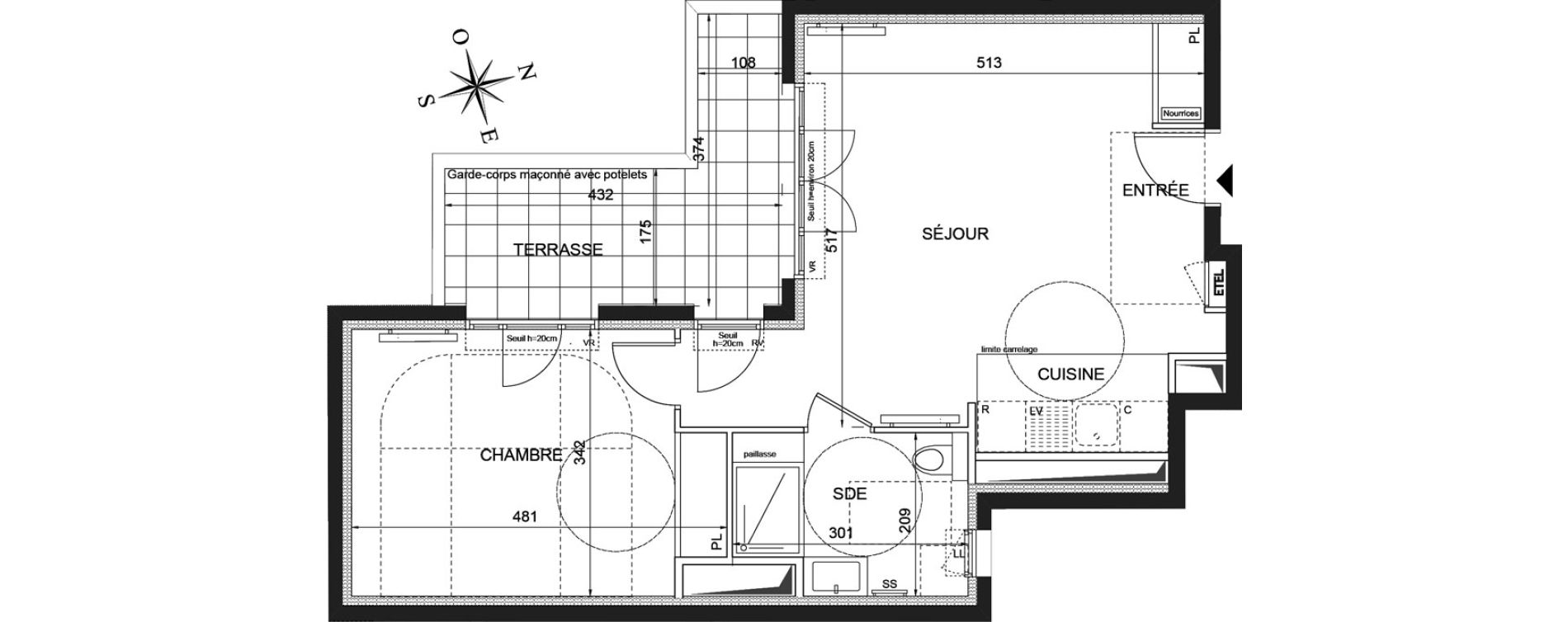 Appartement T2 de 49,85 m2 &agrave; Ch&acirc;tenay-Malabry Robinson