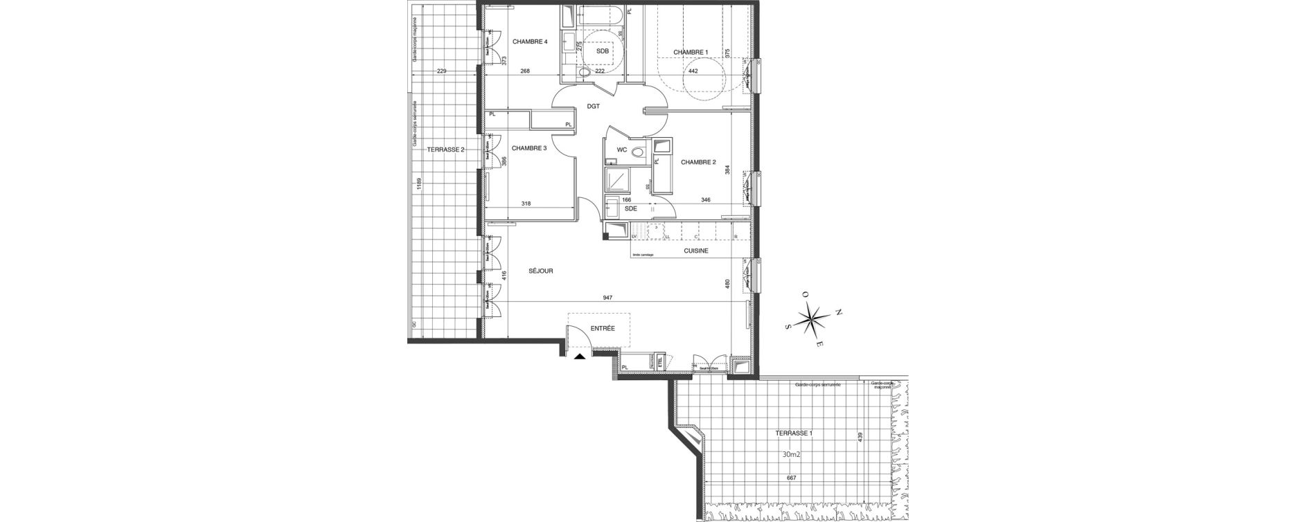 Appartement T5 de 112,65 m2 &agrave; Ch&acirc;tenay-Malabry Robinson