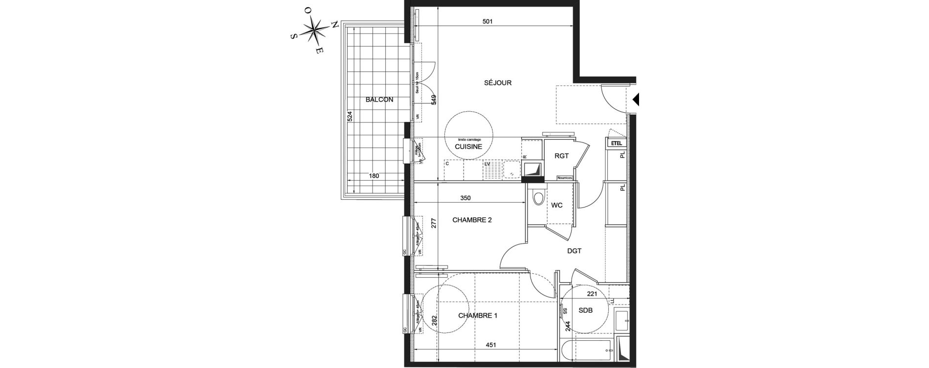Appartement T3 de 67,90 m2 &agrave; Ch&acirc;tenay-Malabry Robinson
