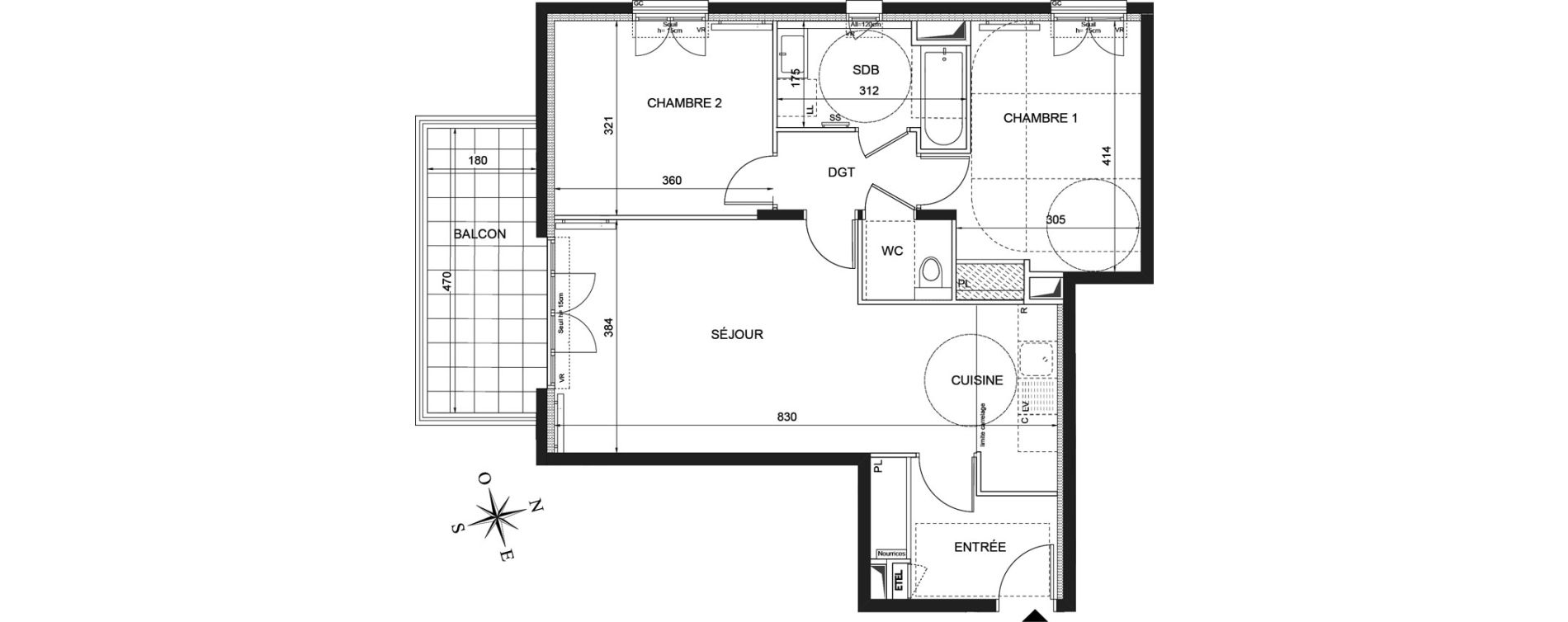 Appartement T3 de 68,55 m2 &agrave; Ch&acirc;tenay-Malabry Robinson