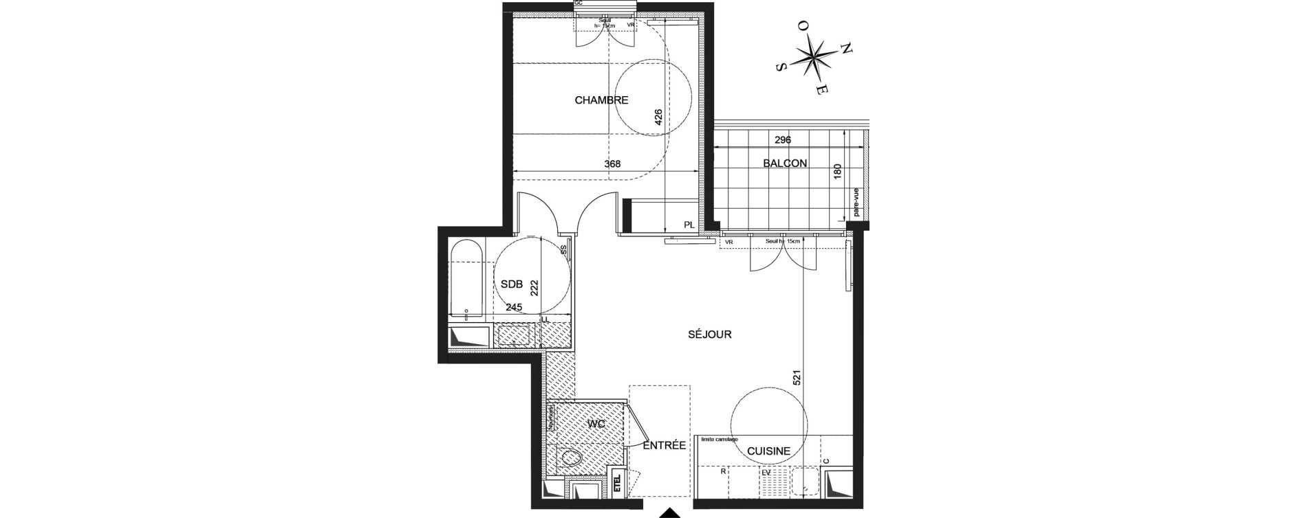 Appartement T2 de 49,20 m2 &agrave; Ch&acirc;tenay-Malabry Robinson